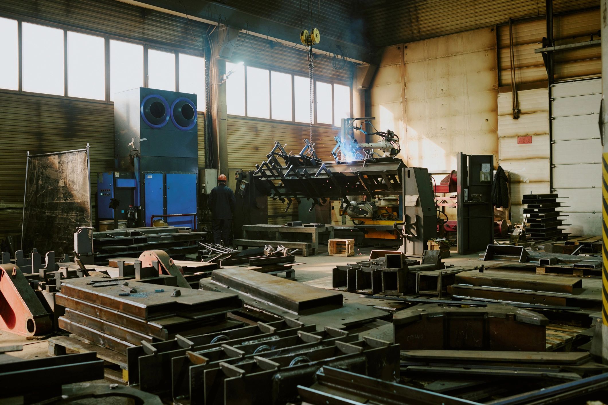 Steel fabrication facility supporting industrial project context